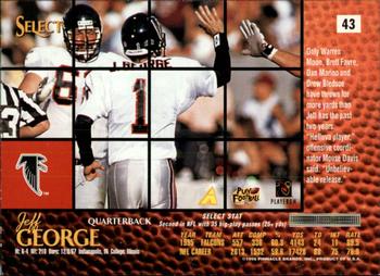 1996 Select #43 Jeff George Back