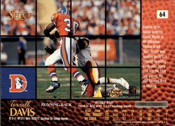 1996 Select #64 Terrell Davis Back