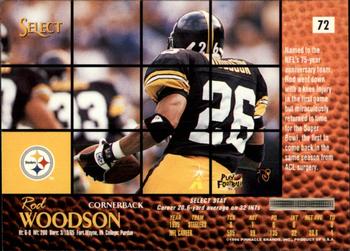 1996 Select #72 Rod Woodson Back