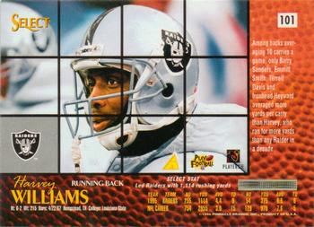 1996 Select #101 Harvey Williams Back