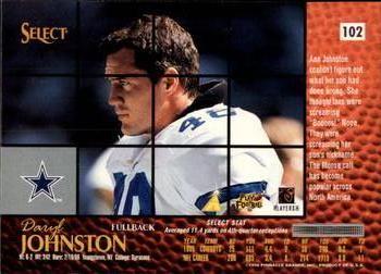 1996 Select #102 Daryl Johnston Back