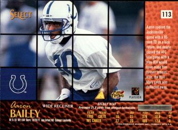 1996 Select #113 Aaron Bailey Back