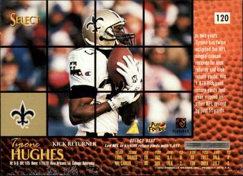1996 Select #120 Tyrone Hughes Back