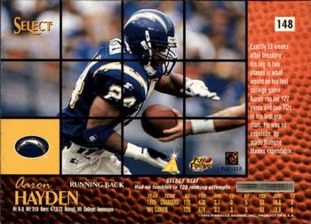1996 Select #148 Aaron Hayden Back