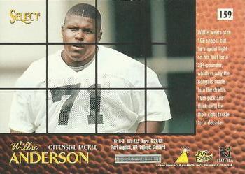 1996 Select #159 Willie Anderson Back