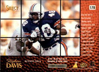 1996 Select #178 Stephen Davis Back