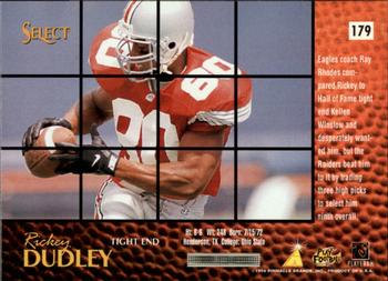 1996 Select #179 Rickey Dudley Back