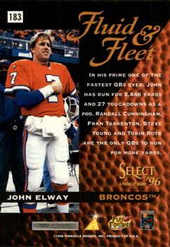1996 Select #183 John Elway Back