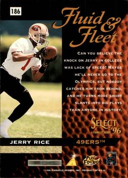 1996 Select #186 Jerry Rice Back