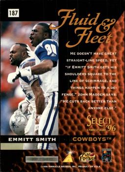 1996 Select #187 Emmitt Smith Back