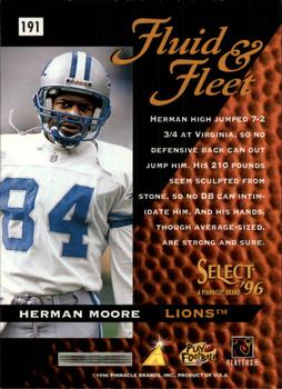 1996 Select #191 Herman Moore Back