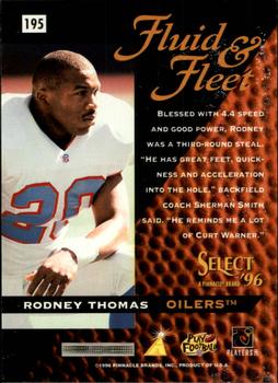 1996 Select #195 Rodney Thomas Back