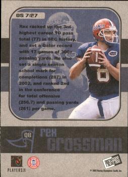 2003 Press Pass JE - Old School #OS7 Rex Grossman Back