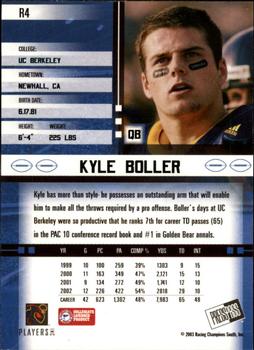 2003 Press Pass JE - Retail #R4 Kyle Boller Back