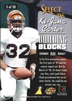 1996 Select - Building Blocks #5 Ki-Jana Carter Back