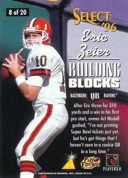 1996 Select - Building Blocks #8 Eric Zeier Back