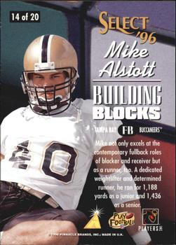 1996 Select - Building Blocks #14 Mike Alstott Back