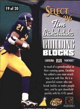 1996 Select - Building Blocks #19 Tim Biakabutuka Back
