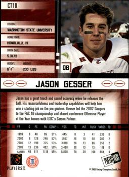 2003 Press Pass JE - Tin #CT10 Jason Gesser Back