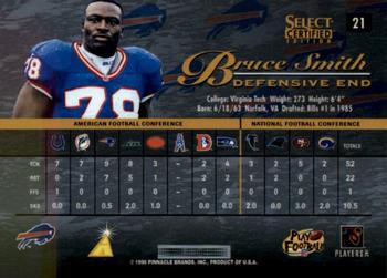 1996 Select Certified #21 Bruce Smith Back
