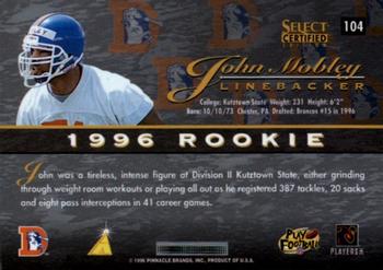 1996 Select Certified #104 John Mobley Back