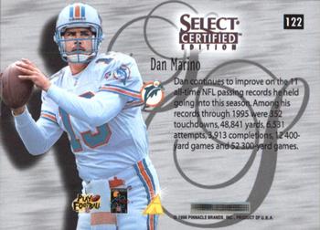 1996 Select Certified #122 Dan Marino Back