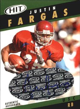 2003 SAGE HIT - Autographs Emerald #A25 Justin Fargas Front