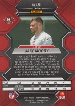 2023 Panini Mosaic #326 Jake Moody Back