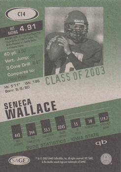2003 SAGE HIT - Class of 2003 Silver #C14 Seneca Wallace Back