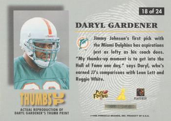 1996 Select Certified - Thumbs Up #18 Daryl Gardener Back