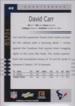 2003 Score - Final Score #44 David Carr Back