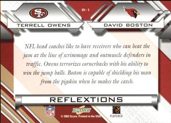 2003 Score - Reflextions #R-1 Terrell Owens / David Boston Back