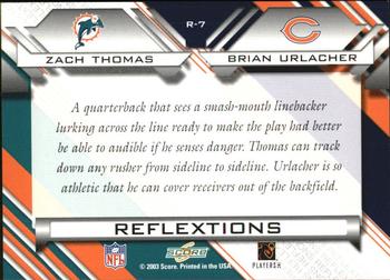 2003 Score - Reflextions #R-7 Zach Thomas / Brian Urlacher Back