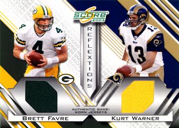 2003 Score - Reflextions Game-Worn Jerseys #R-6 Brett Favre / Kurt Warner Front