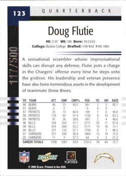 2003 Score - Scorecard #123 Doug Flutie Back