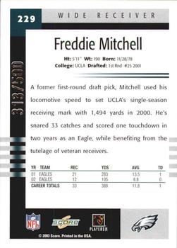 2003 Score - Scorecard #229 Freddie Mitchell Back