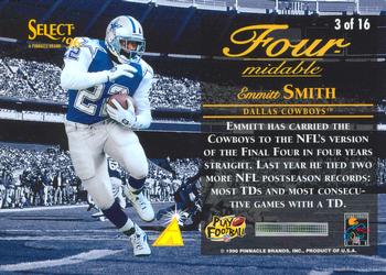 1996 Select - Four-midable #3 Emmitt Smith Back