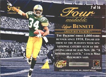 1996 Select - Four-midable #7 Edgar Bennett Back