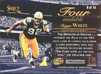 1996 Select - Four-midable #8 Reggie White Back