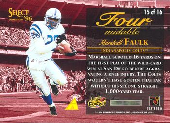 1996 Select - Four-midable #15 Marshall Faulk Back