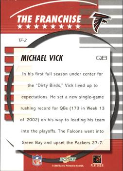 2003 Score - The Franchise #TF-2 Michael Vick Back