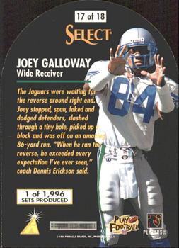 1996 Select - Prime Cut #17 Joey Galloway Back