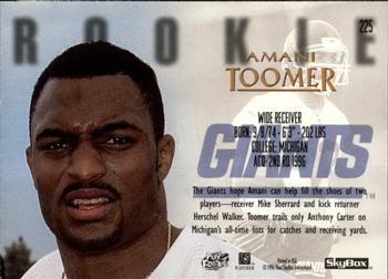 1996 SkyBox Premium #225 Amani Toomer Back
