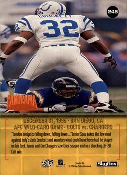 1996 SkyBox Premium #246 AFC Wild Card Game: Colts vs. Chargers Back