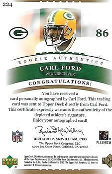 2003 SP Authentic - Gold #224 Carl Ford Back
