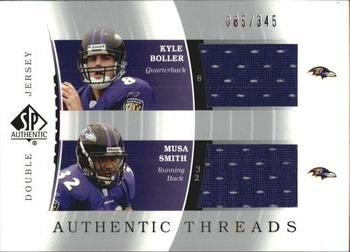 2003 SP Authentic - Authentic Threads Double #DJC-KB/MS Kyle Boller / Musa Smith Front
