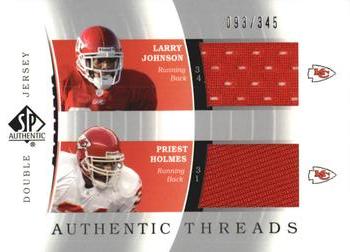 2003 SP Authentic - Authentic Threads Double #DJC-LJ/PH Larry Johnson / Priest Holmes Front