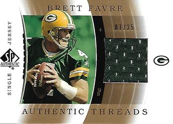 2003 SP Authentic - Authentic Threads Single Gold #JC-BF Brett Favre Front