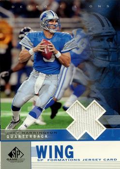 2003 SP Game Used - Formations Wing #F1-JH Joey Harrington Front