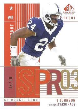 2003 SP Game Used - Gold Rookies #126 Bryant Johnson Front